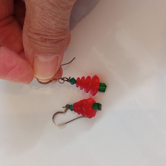 Christmas Tree Earrings - Picture 2 of 2